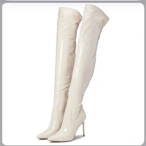 Steve Madden Elegant Cream Over-the-Knee Boots